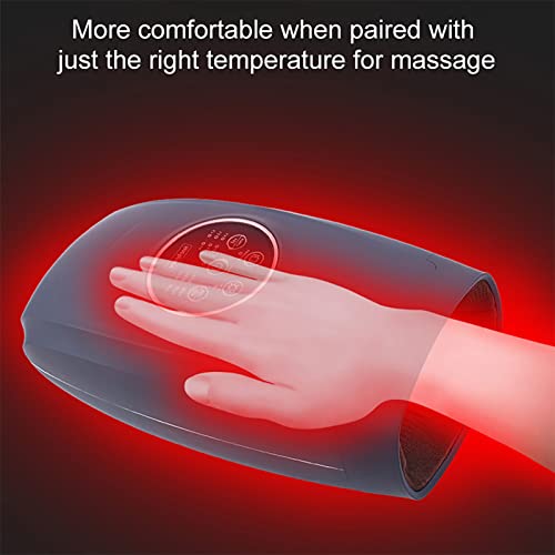 BOOZXCV kabelloses Handmassagegerät mit Wärme, 6 Kompressionsstufen, wiederaufladbar, für Hand & Handgelenk, ideal bei Karpaltunnel