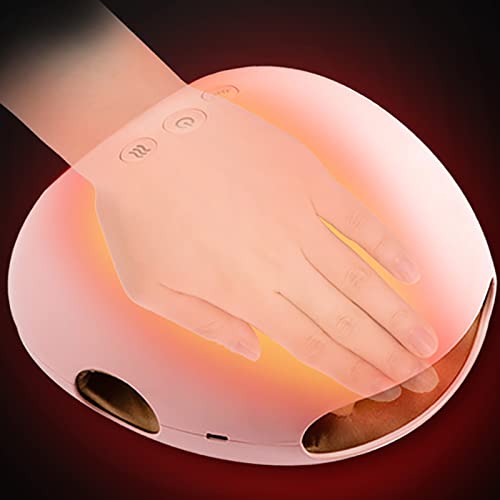 BOOZXCV Handmassagegerät mit Wärme, 3 Kompressionsstufen, Heizung, wiederaufladbar, für Hand- & Fingermassage, in Weiß