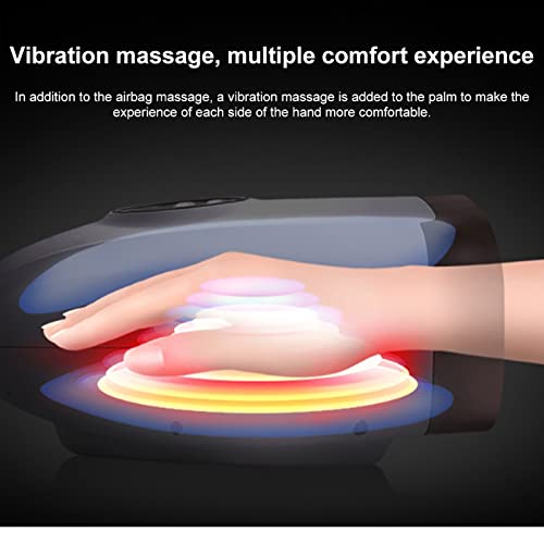 BOOZXCV kabelloses Handmassagegerät mit Wärme, 6 Kompressionsstufen, wiederaufladbar, für Hand & Handgelenk, ideal bei Karpaltunnel