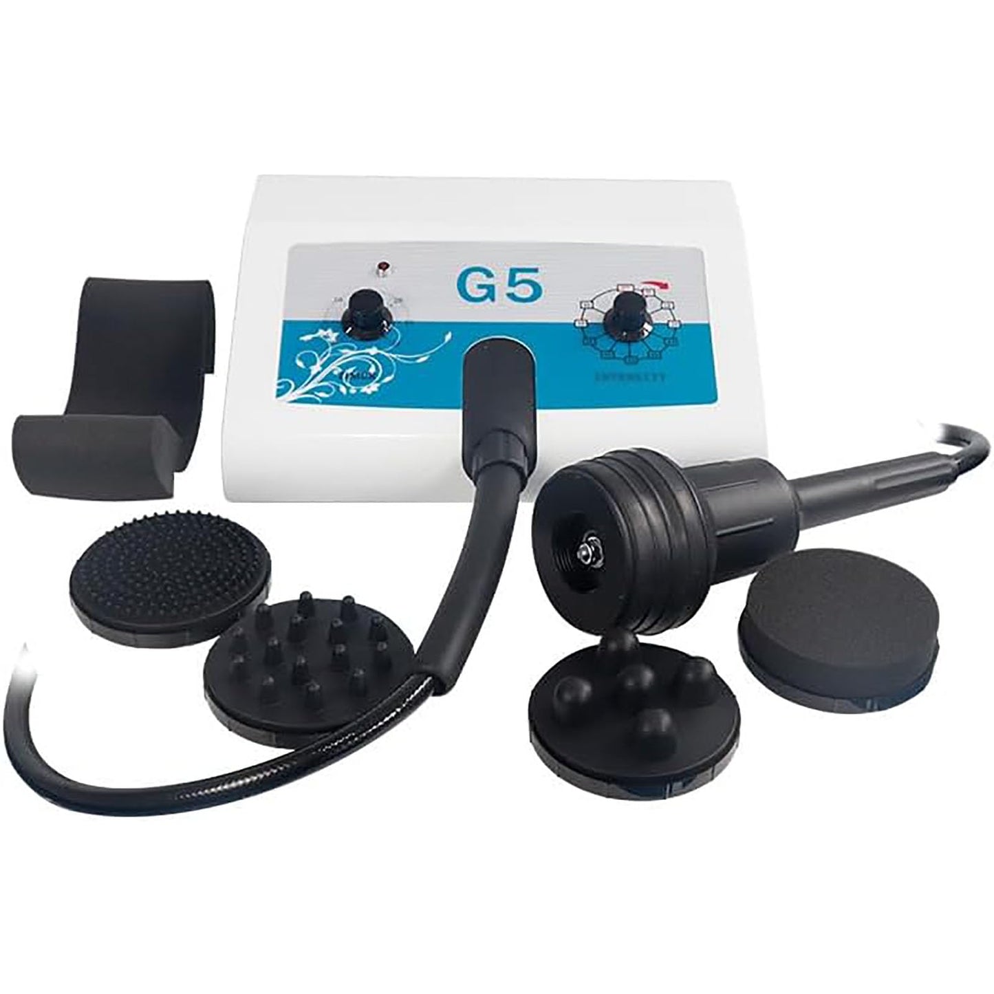 Vibrations-Körpermassagegerät mit 5 Köpfen, einstellbare Geschwindigkeit, verschiedene Effekte zur Müdigkeitslinderung, ideal für Schönheitssalon