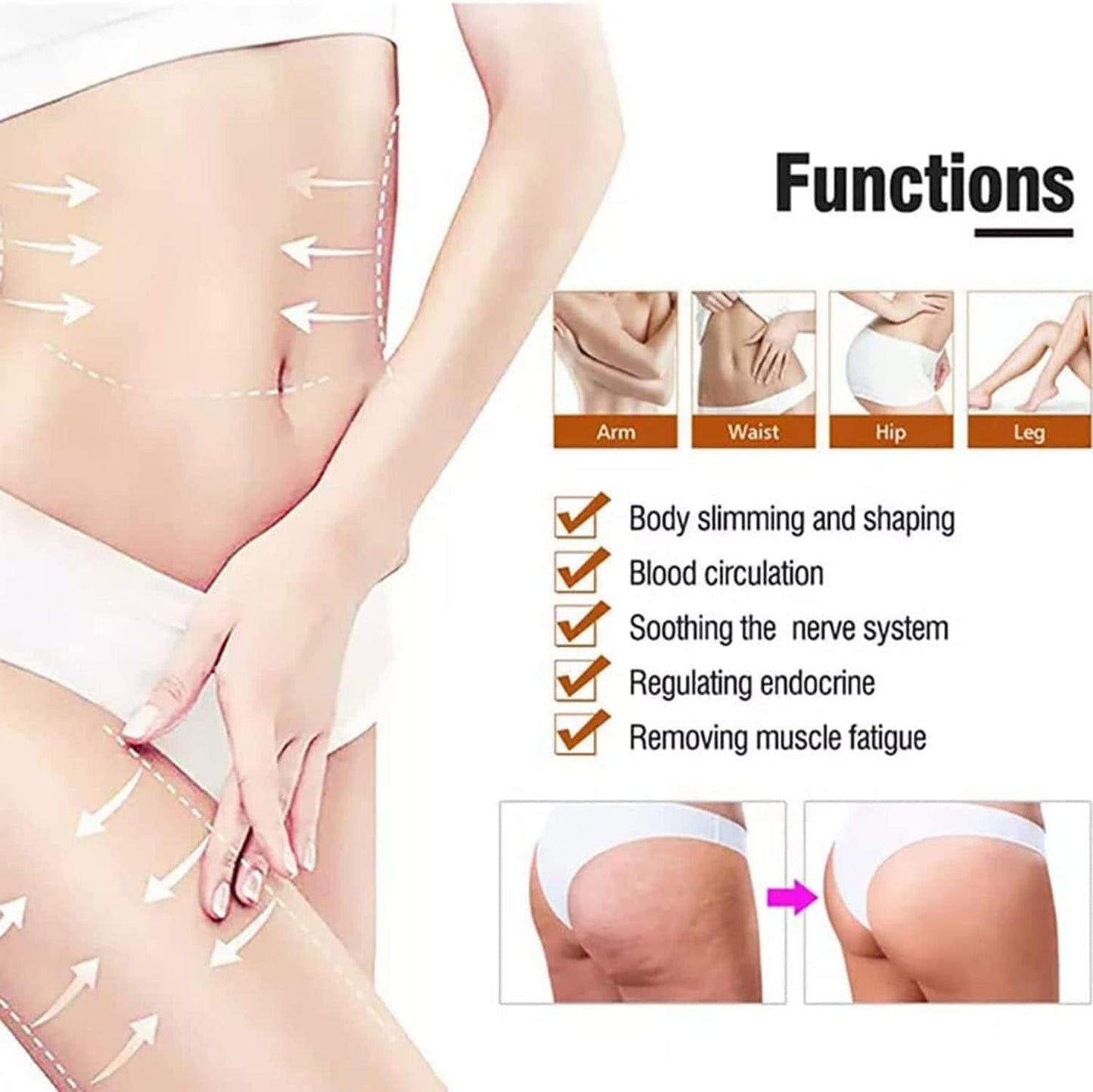Vibrations-Körpermassagegerät mit 5 Köpfen, einstellbare Geschwindigkeit, verschiedene Effekte zur Müdigkeitslinderung, ideal für Schönheitssalon