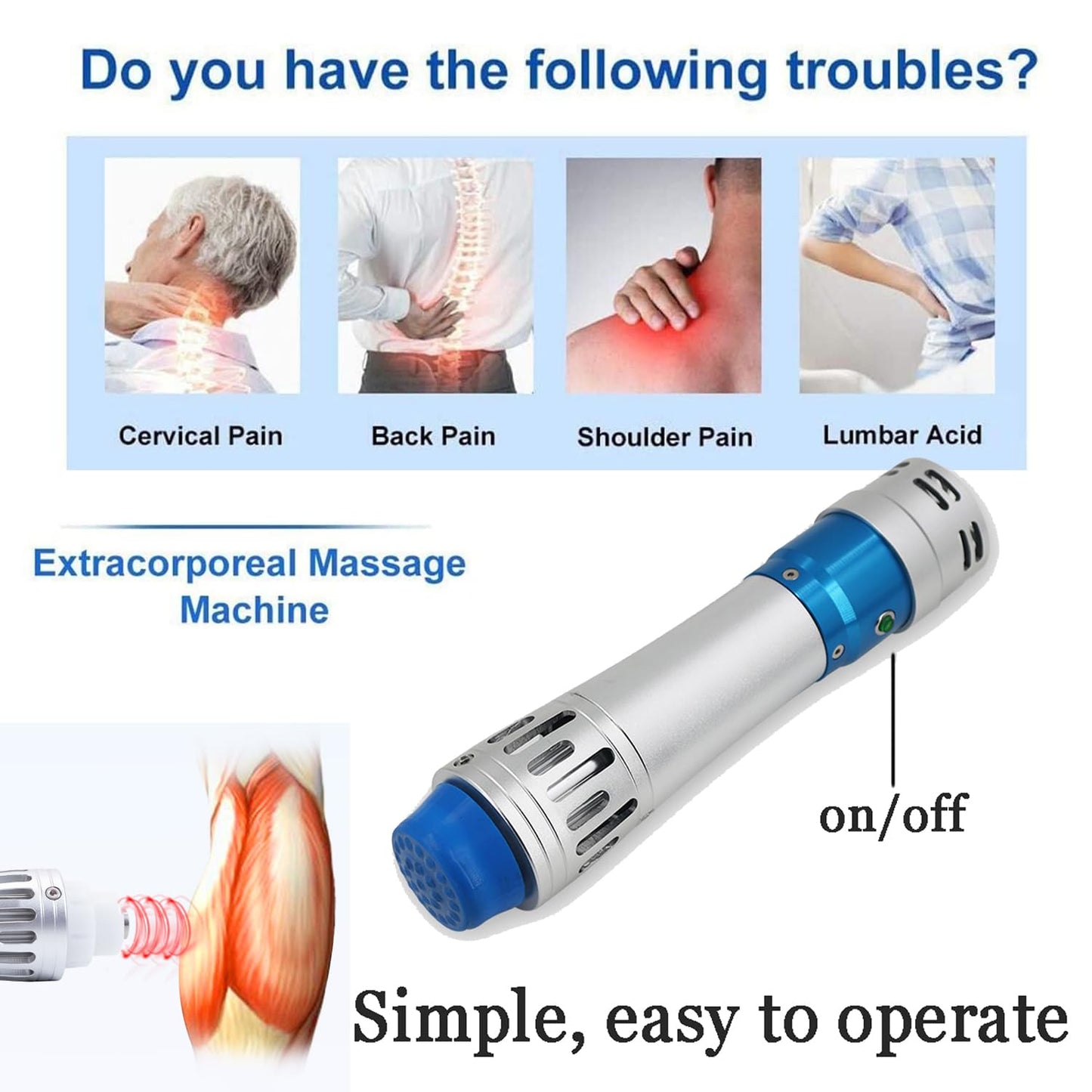 ED Shockwave Therapy Machine, extracorporeal, deep tissue percussion, muscle pain relief, for erectile dysfunction treatment
