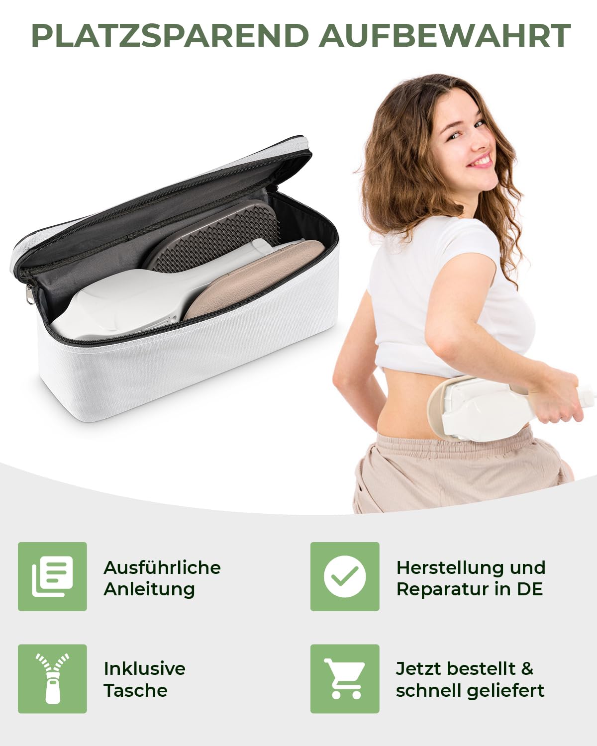 SENATOR (VIBRAX) Massage-Handgerät Professional 3D, Flächenmassage mit 5 Aufsätzen für Rücken, Nacken, Schulter, Brust, Beine & Füße
