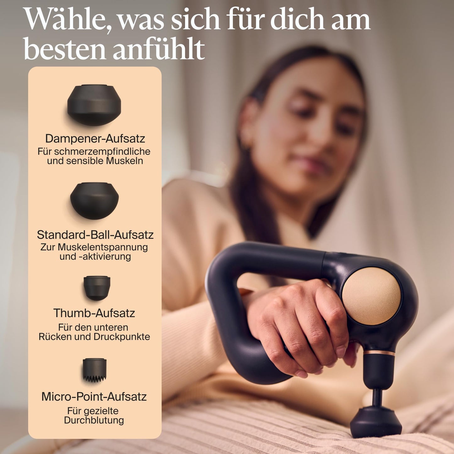 Theragun Sense Massagepistole, Tiefengewebe-Massagegerät mit Percussion & Atemübungen zur Stressreduktion, in Schwarz