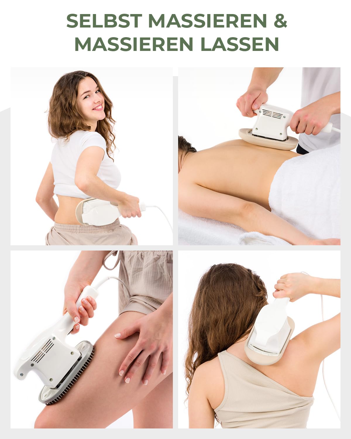 SENATOR (VIBRAX) Massage-Handgerät Professional 3D, Flächenmassage mit 5 Aufsätzen für Rücken, Nacken, Schulter, Brust, Beine & Füße