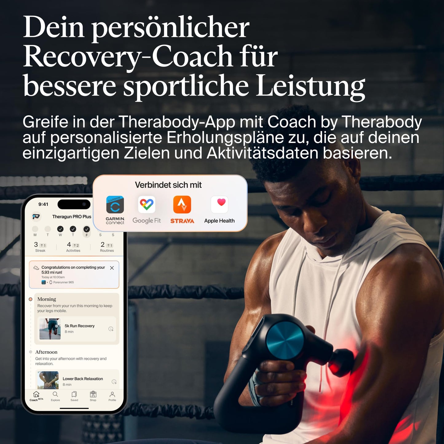 Theragun Pro Plus Massagepistole, Bluetooth, Percussion-Massage, Tiefengewebe, Muskelentspannung & Schmerzlinderung, Schwarz
