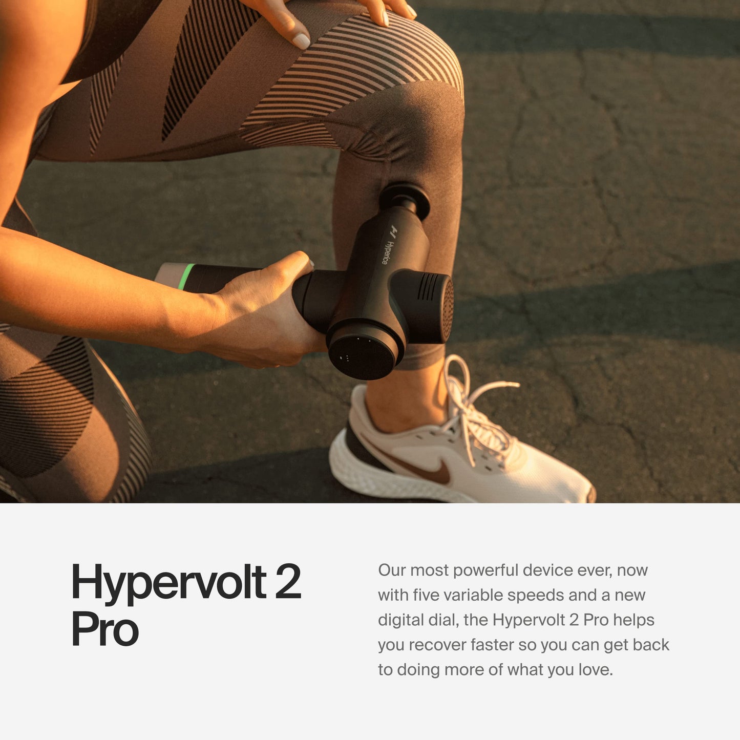 Hyperice Hypervolt 2 Pro Massagegerät, Quiet-Glide-Technologie, 5 Geschwindigkeiten & Köpfe, gegen Muskelkater & Steifheit