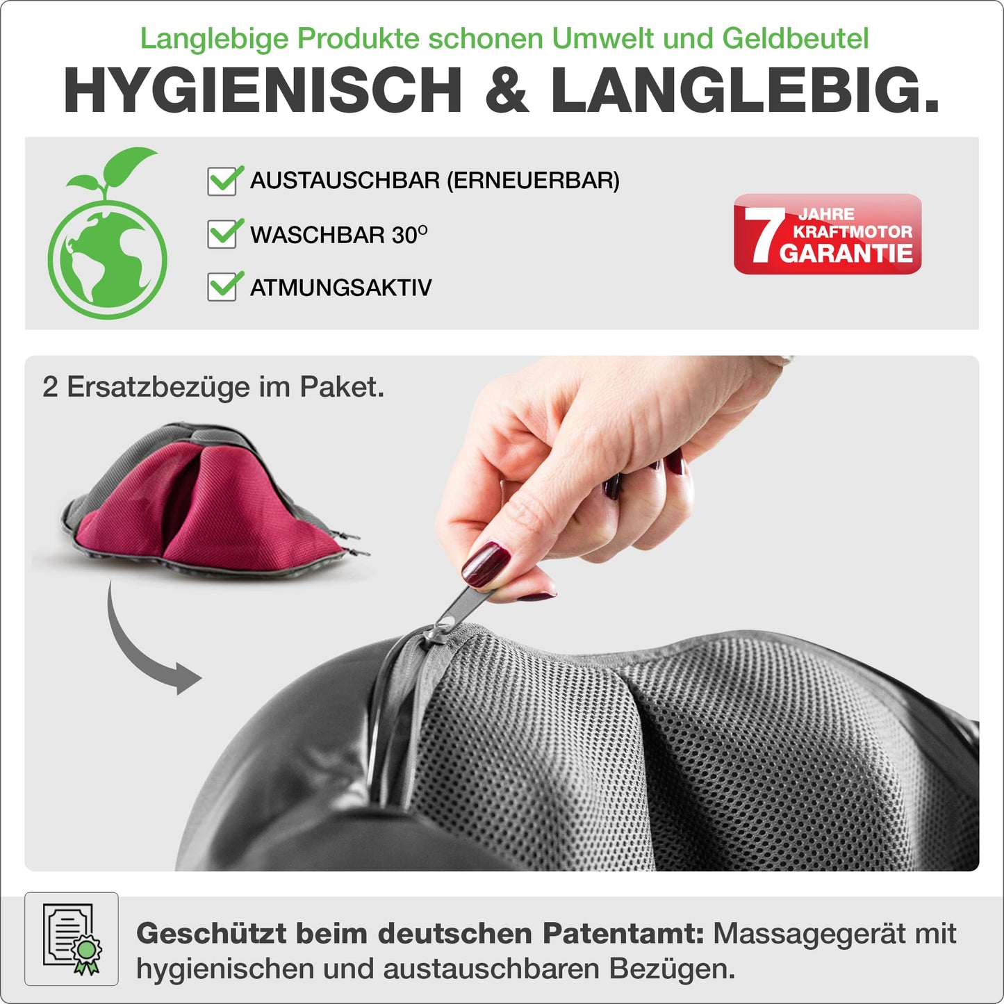 DONNERBERG® Original Nackenmassagegerät mit Wärme, Shiatsu & Vibration, TÜV geprüft, 7 Jahre Garantie, für Nacken & Schultern