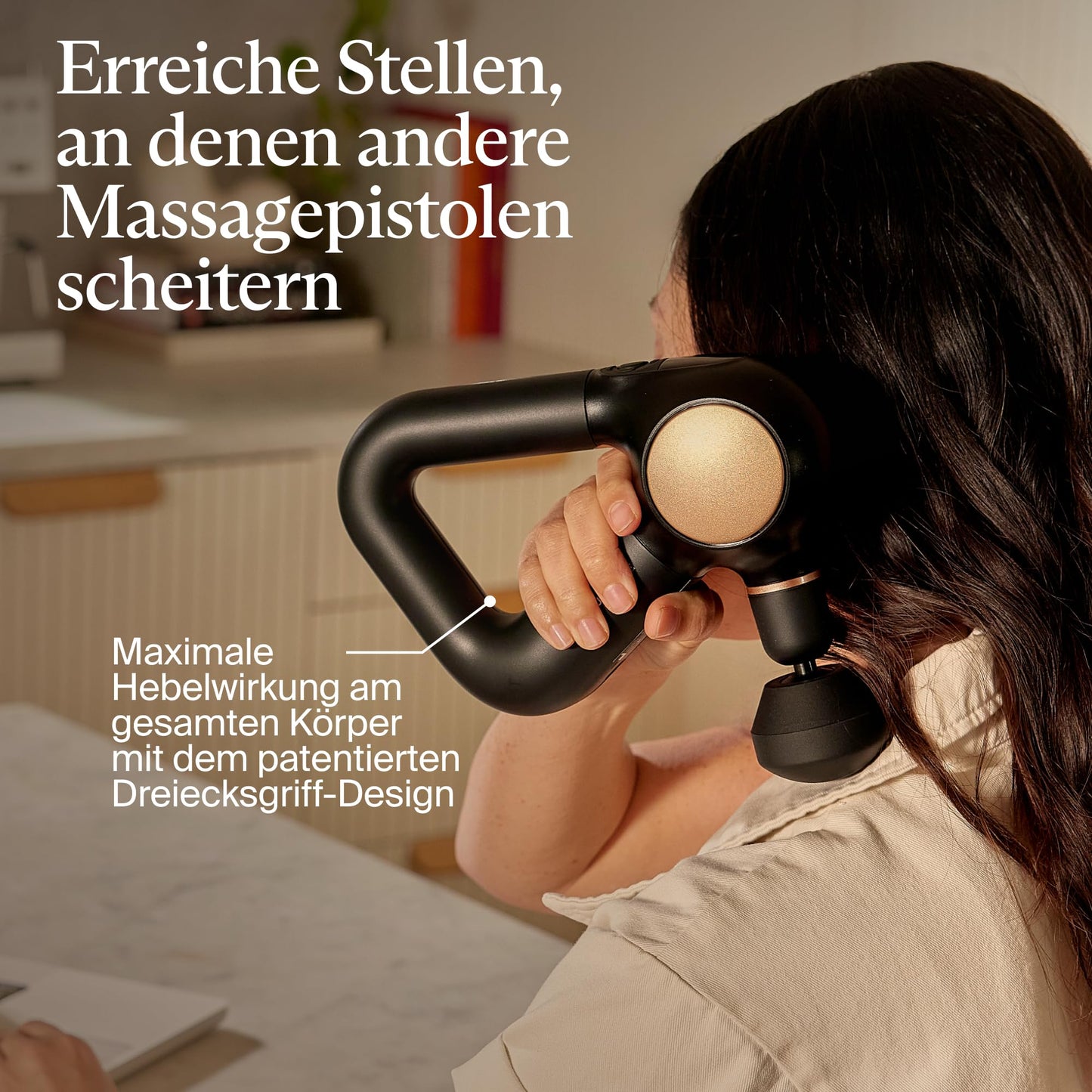 Theragun Sense Massagepistole, Tiefengewebe-Massagegerät mit Percussion & Atemübungen zur Stressreduktion, in Schwarz
