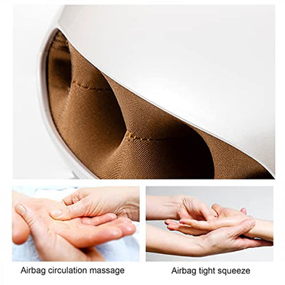 BOOZXCV Handmassagegerät mit Wärme, 3 Kompressionsstufen, Heizung, wiederaufladbar, für Hand- & Fingermassage, in Weiß