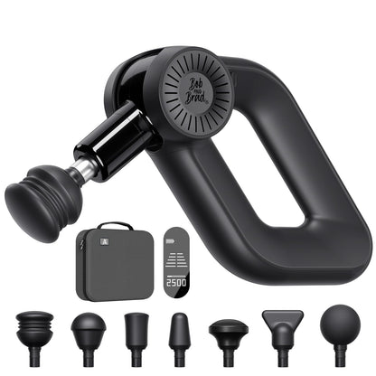 Bob and Brad D6 Pro Massagepistole, 16 mm Amplitude, 2500 mAh Akku, 7 Aufsätze, für Schulter, Rücken, Beine & Muskelentspannung