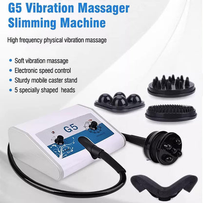 Vibrations-Körpermassagegerät mit 5 Köpfen, einstellbare Geschwindigkeit, verschiedene Effekte zur Müdigkeitslinderung, ideal für Schönheitssalon