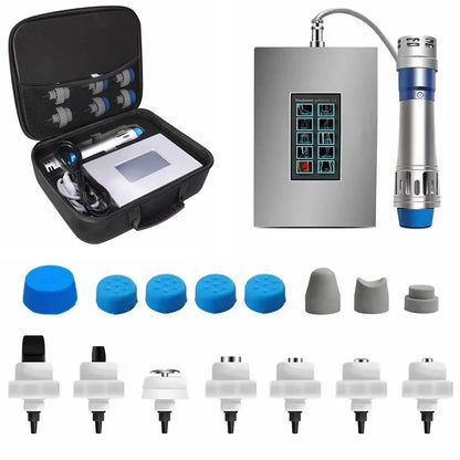 Stoßwellentherapiegerät mit 7 Köpfen, 1–16 Hz, 60–200 MJ, nicht-invasiv, zur Linderung von Muskel- & Gelenkschmerzen.