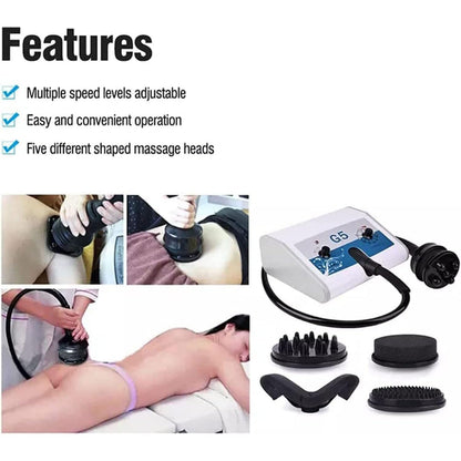 Vibrations-Körpermassagegerät mit 5 Köpfen, einstellbare Geschwindigkeit, verschiedene Effekte zur Müdigkeitslinderung, ideal für Schönheitssalon