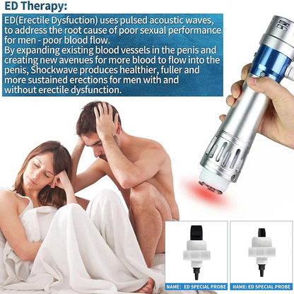 Stoßwellentherapiegerät mit 7 Köpfen, 1–16 Hz, 60–200 MJ, nicht-invasiv, zur Linderung von Muskel- & Gelenkschmerzen.
