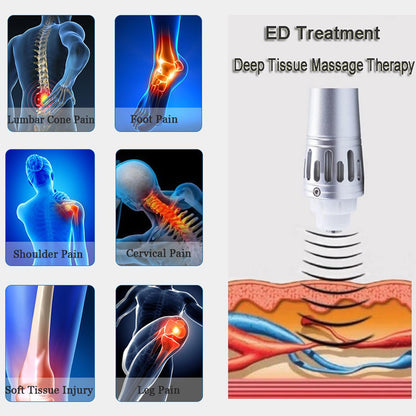 ED Shockwave Therapy Machine, extracorporeal, deep tissue percussion, muscle pain relief, for erectile dysfunction treatment